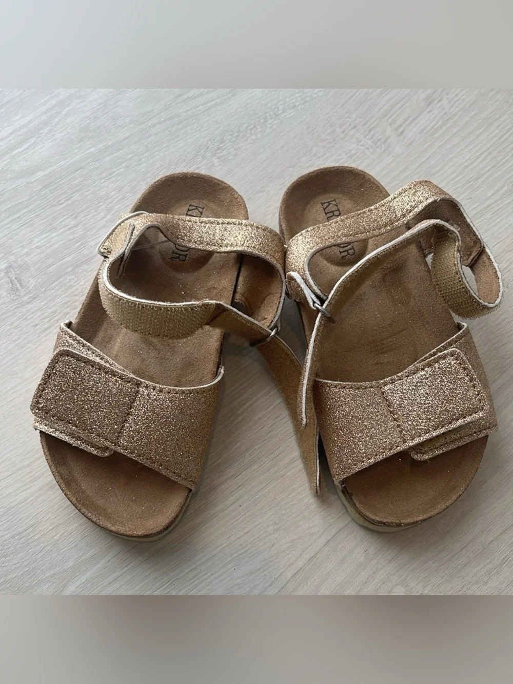 Krabor Gold Glitter Sandals Size US Toddler 9